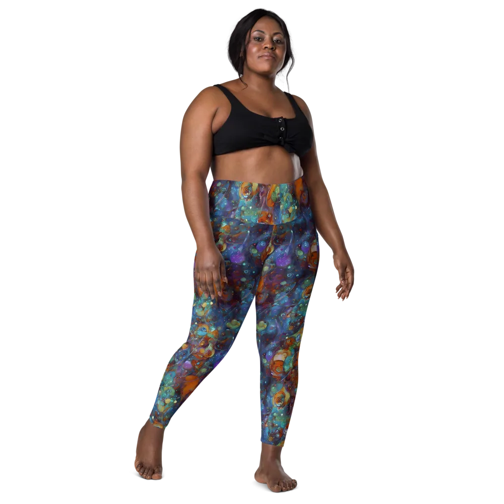 Sapphire Menagerie on Leggings with Pockets — Front