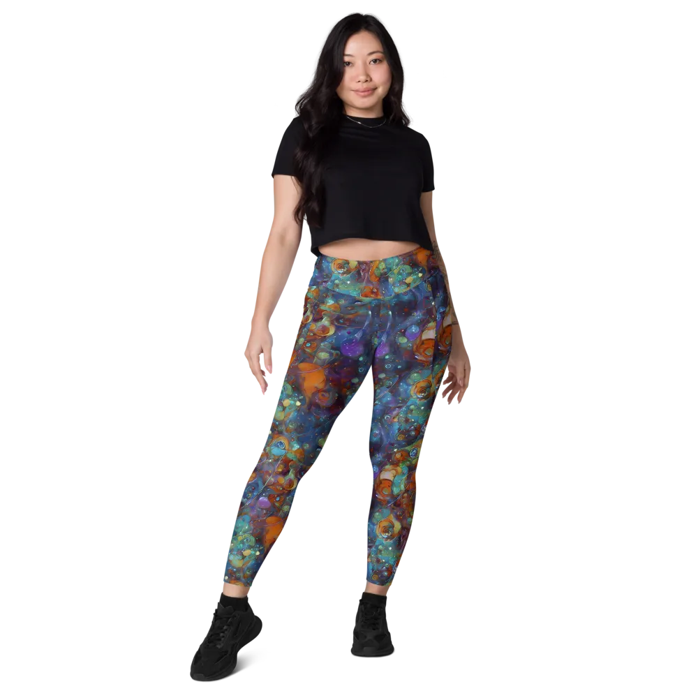 Sapphire Menagerie on Leggings with Pockets — Front