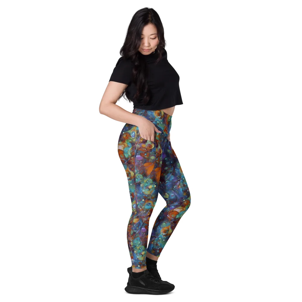 Sapphire Menagerie on Leggings with Pockets — Right