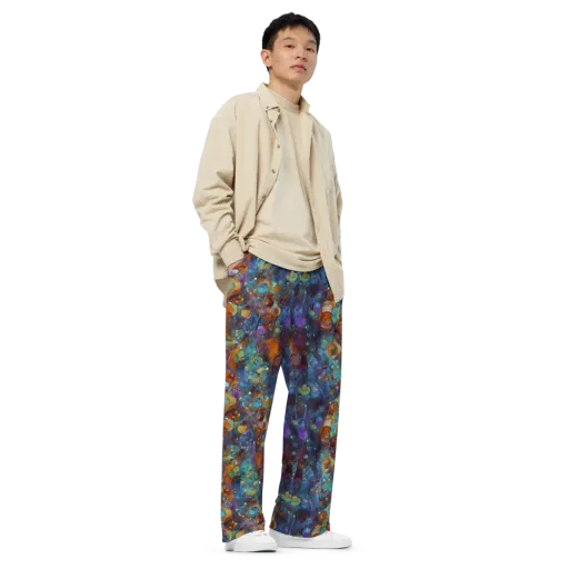 Sapphire Menagerie on a Wide-Leg Pants