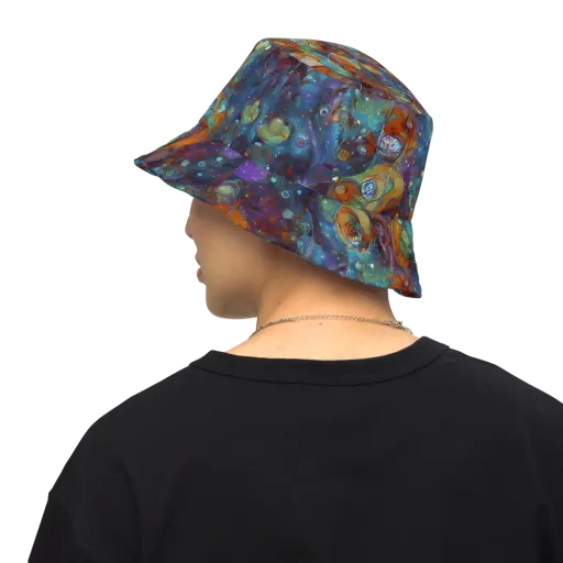 Sapphire Menagerie on a Reversible Bucket Hat