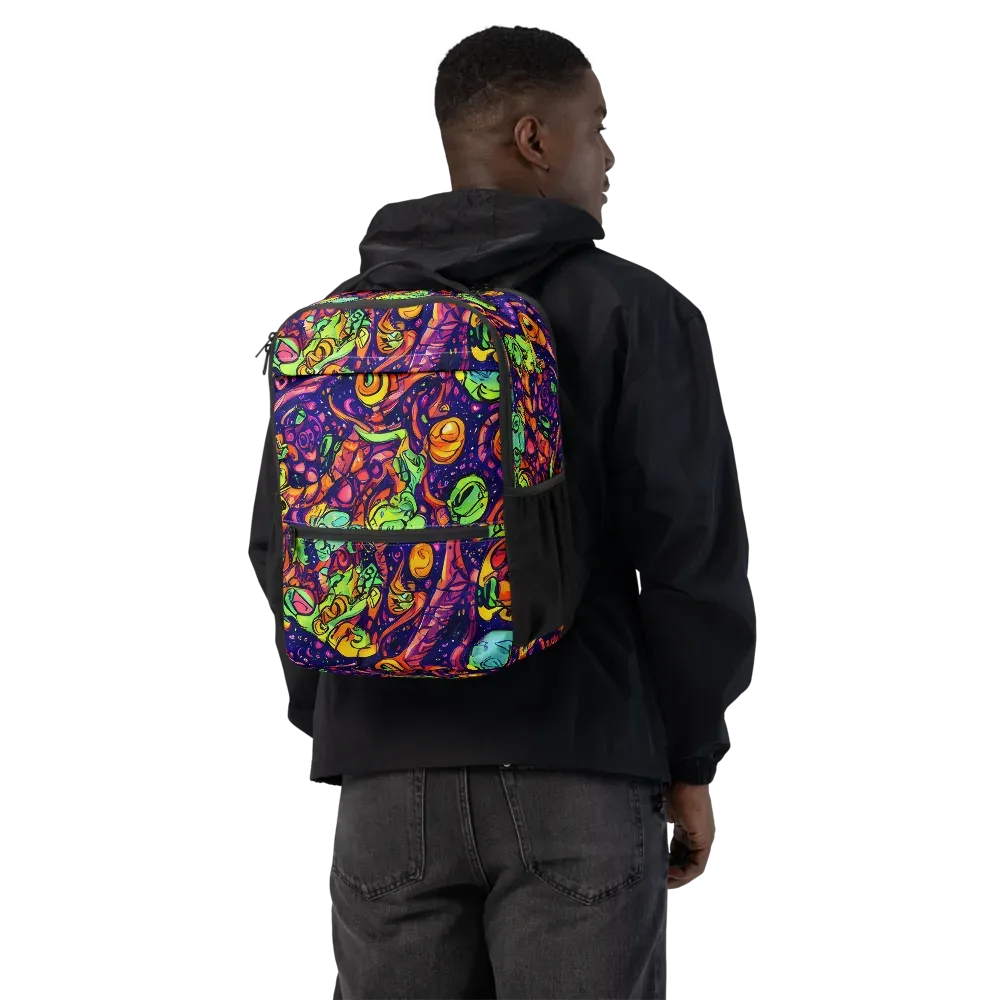 Cosmic Critter Riot on Utility Backpack — Back