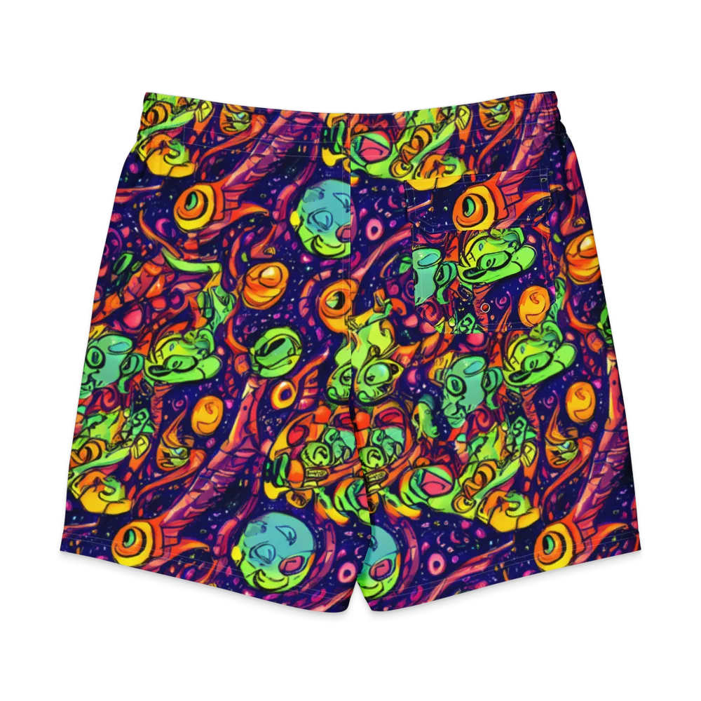 Cosmic Critter Riot on Men's Board Shorts — Back