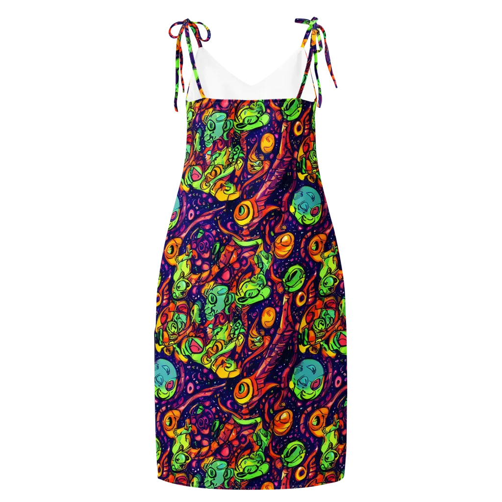 Cosmic Critter Riot on Slip Dress — Back
