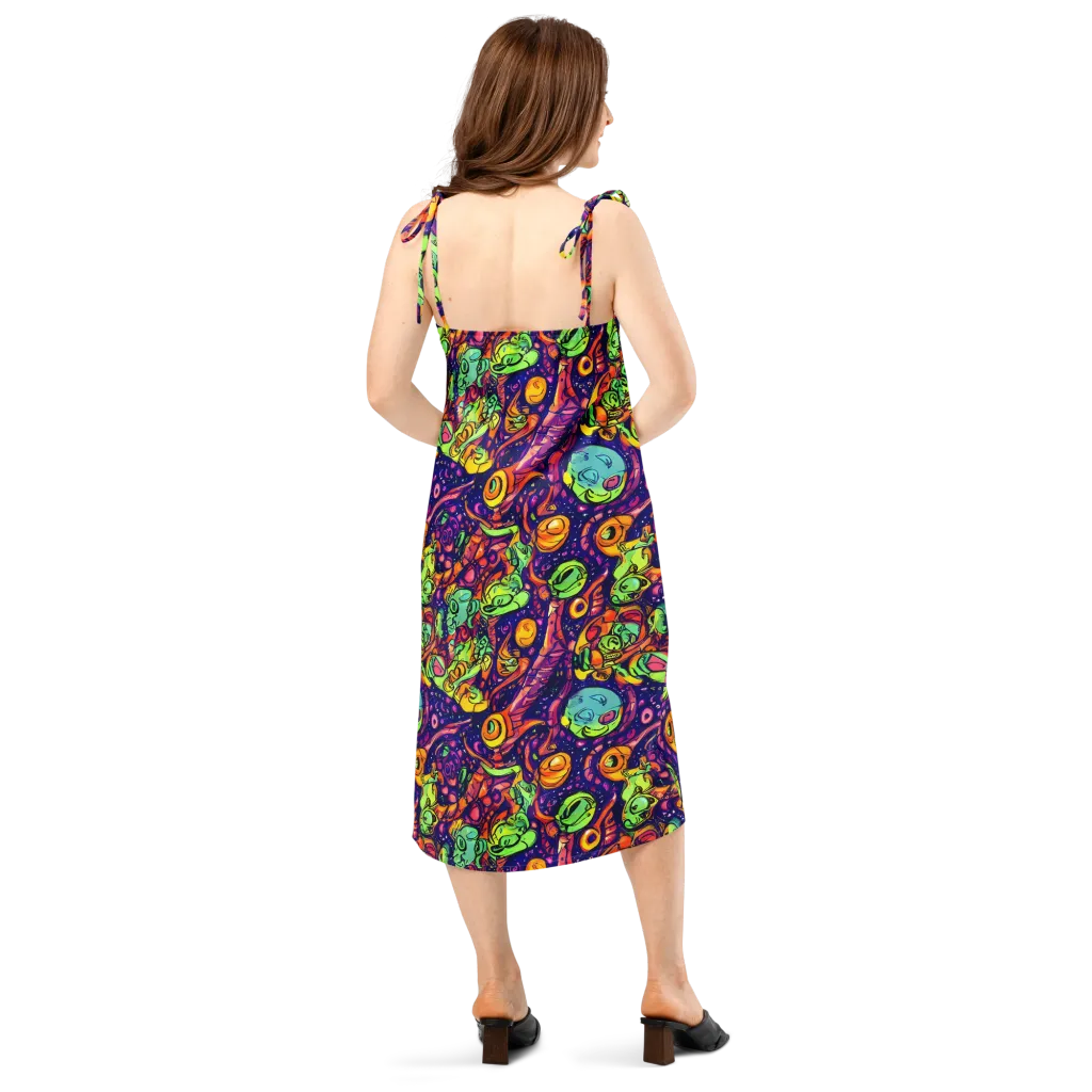 Cosmic Critter Riot on Slip Dress — Back
