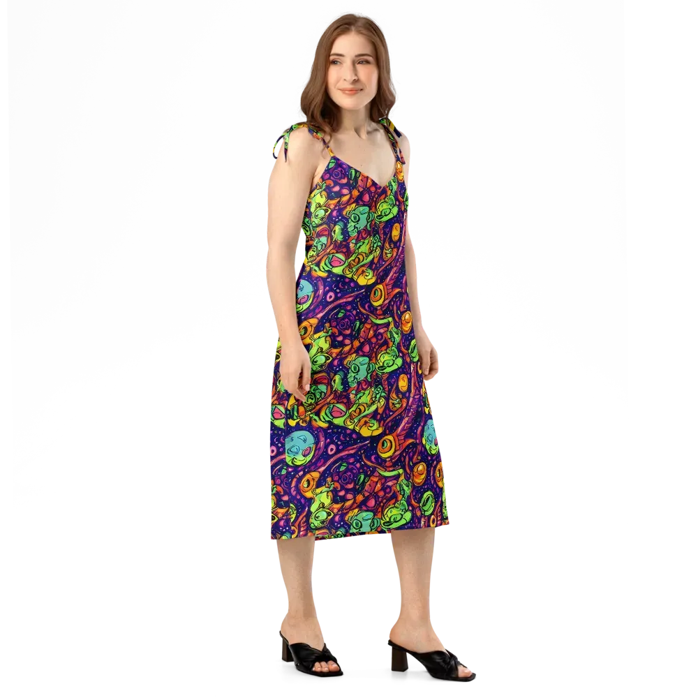 Cosmic Critter Riot on Slip Dress — Right Front