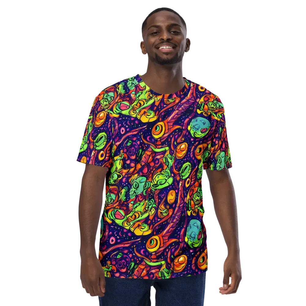 Cosmic Critter Riot on Men's Crew Neck T-Shirt — Front