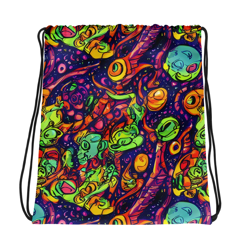 Cosmic Critter Riot on Drawstring Bag — Photo