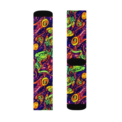 Cosmic Critter Riot on a Socks