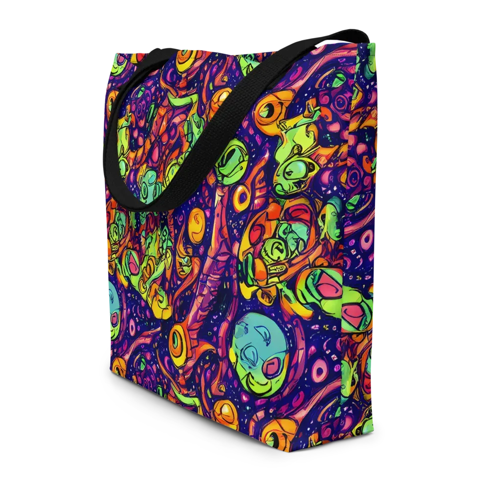 Cosmic Critter Riot on Large Tote Bag W/ Pocket — Front