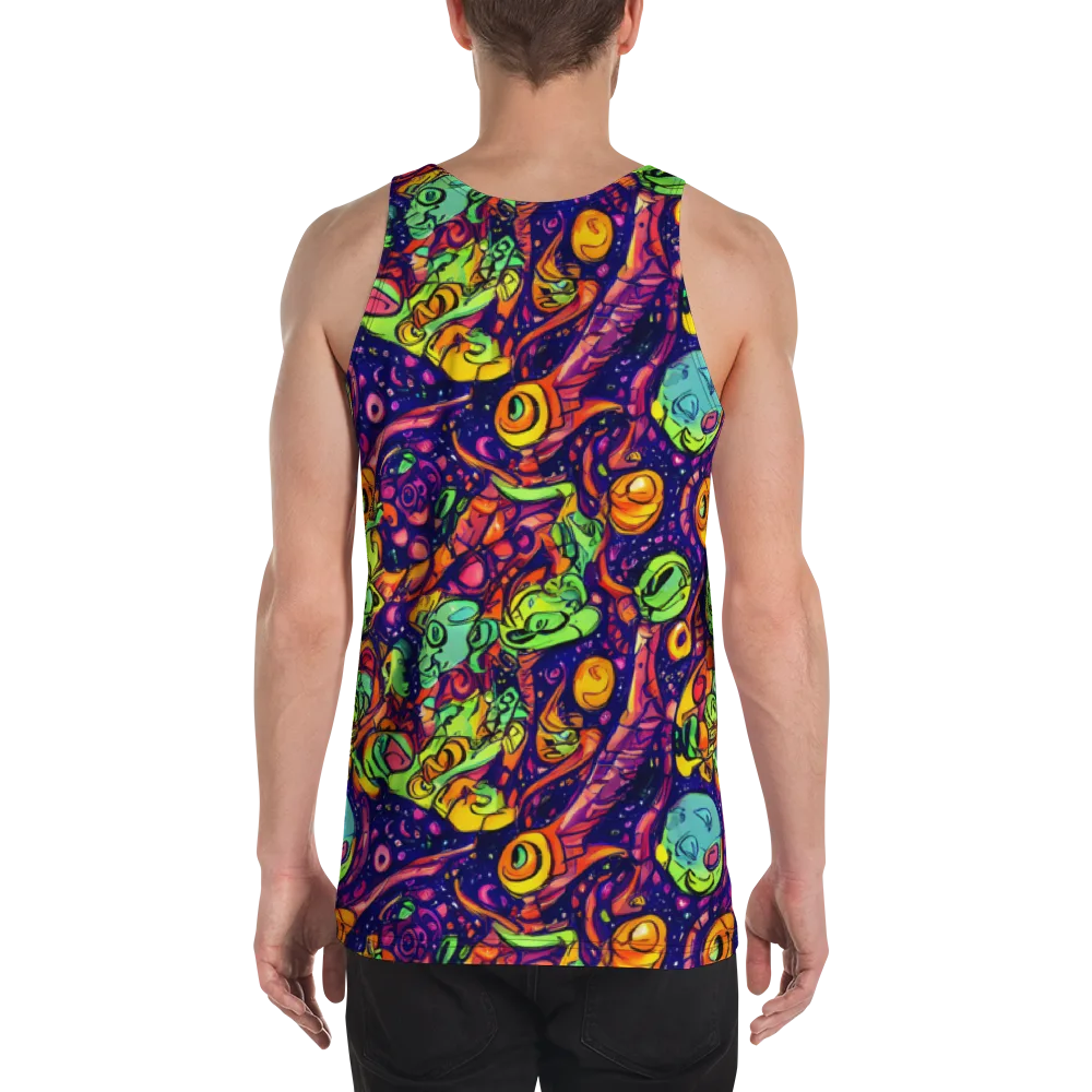 Cosmic Critter Riot on Men's Tank Top — Back