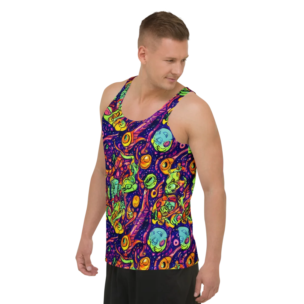 Cosmic Critter Riot on Men's Tank Top — Left Front