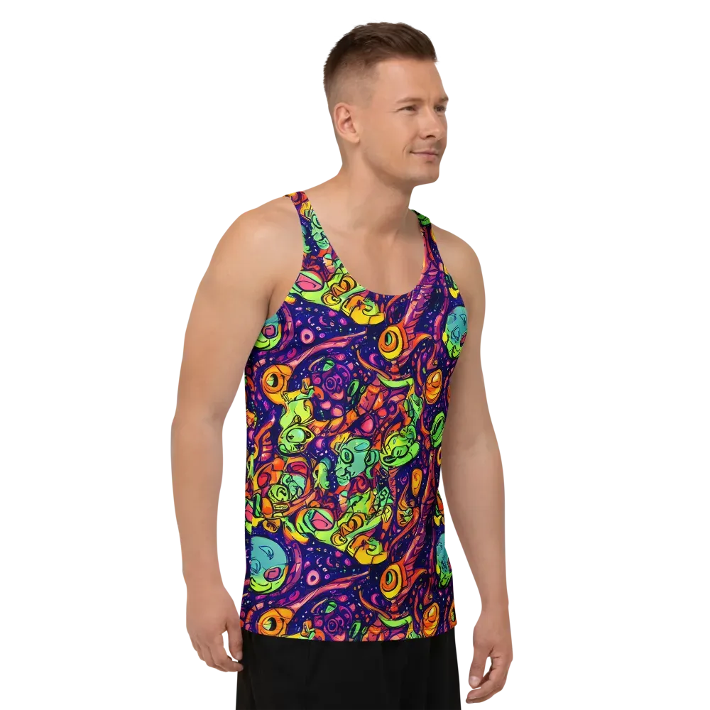Cosmic Critter Riot on Men's Tank Top — Right Front