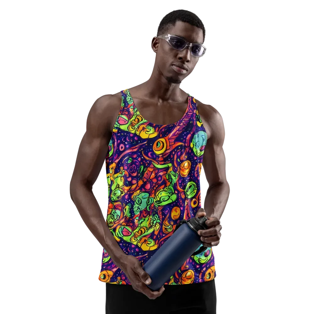 Cosmic Critter Riot on Men's Tank Top — Front