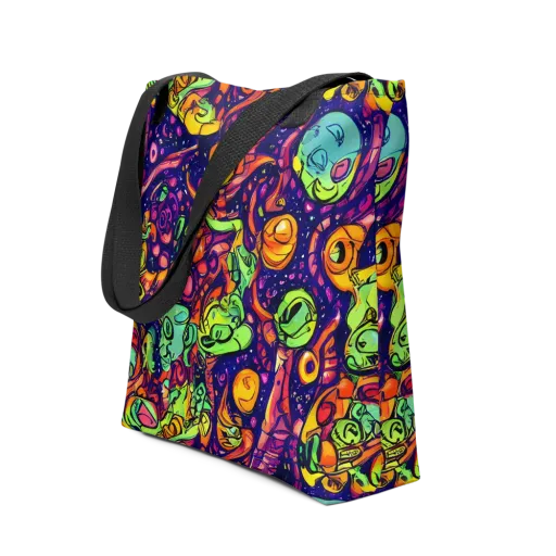 Cosmic Critter Riot on a Tote Bag