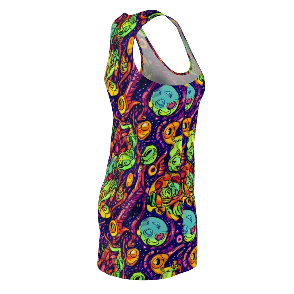 Cosmic Critter Riot on Racerback Dress — Back Side