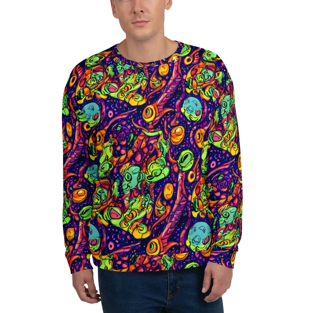 Cosmic Critter Riot on Sweatshirt — Front