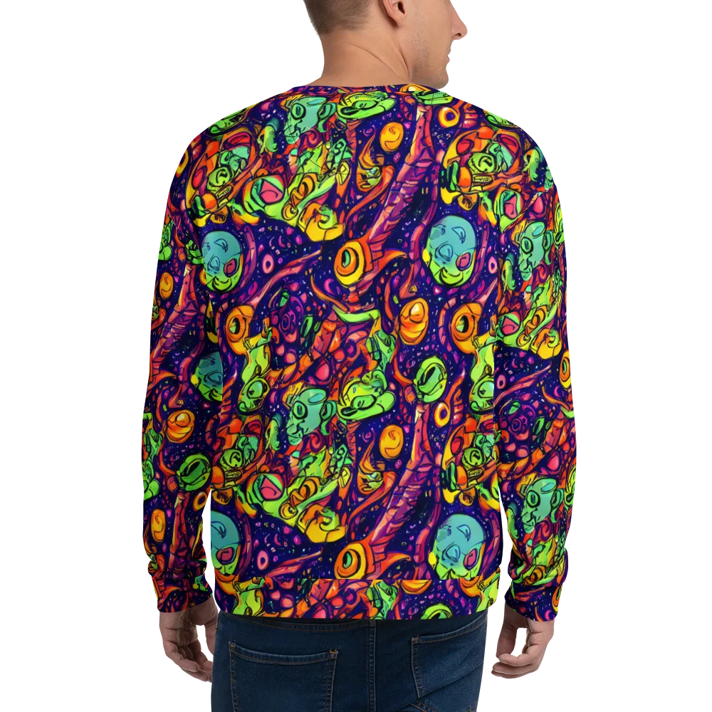 Cosmic Critter Riot on Sweatshirt — Back