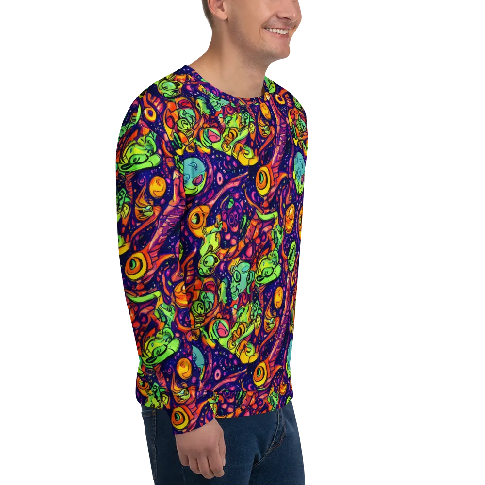 Cosmic Critter Riot on Sweatshirt — Right Front