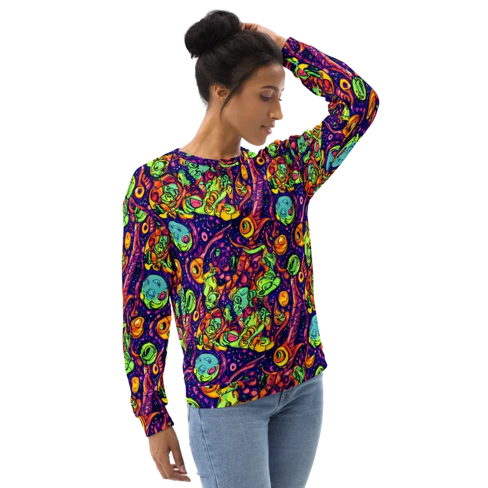 Cosmic Critter Riot on Sweatshirt — Right Front