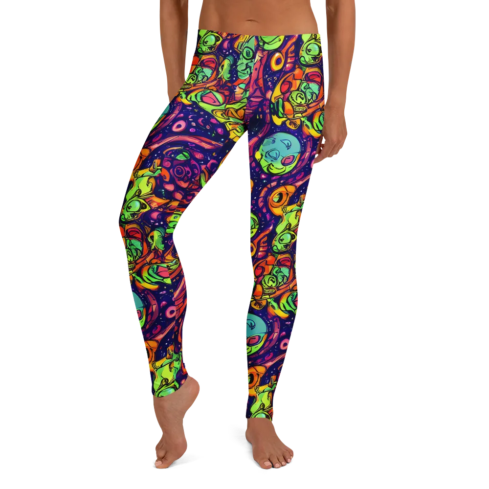 Cosmic Critter Riot on Leggings — Front