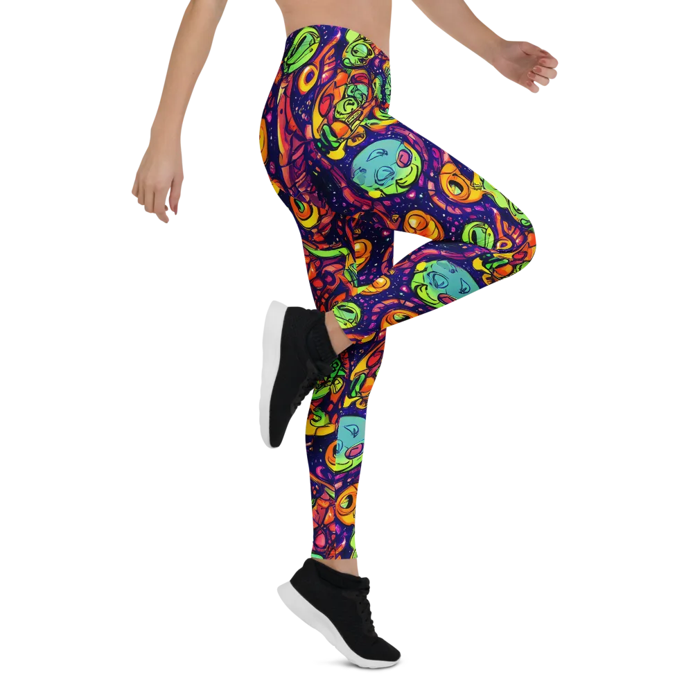 Cosmic Critter Riot on Leggings — Right