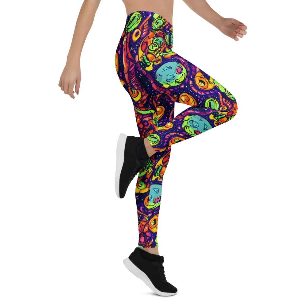 Cosmic Critter Riot on Leggings — Right