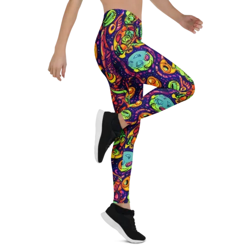 Cosmic Critter Riot on a Leggings