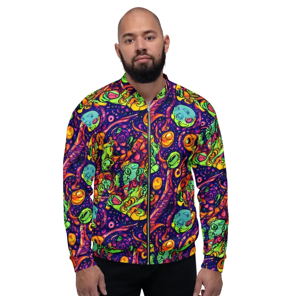 Cosmic Critter Riot on Bomber Jacket — Front