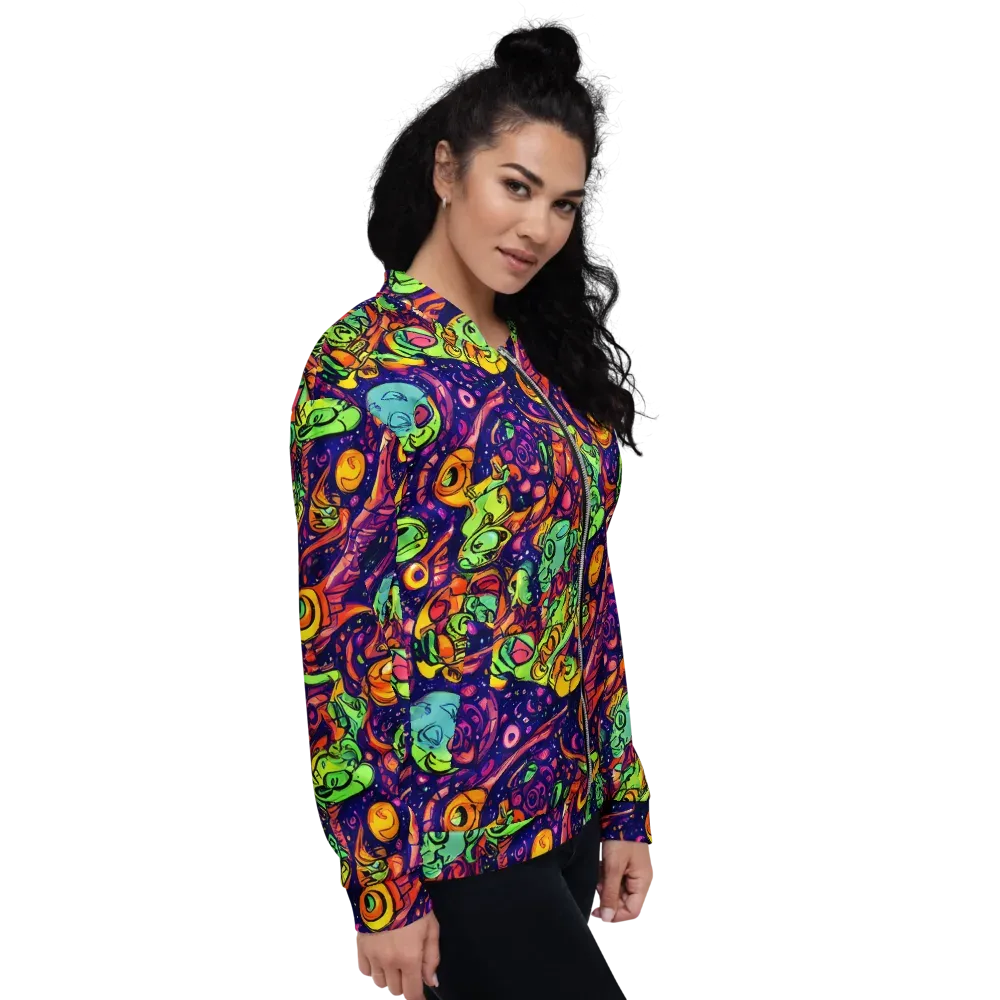 Cosmic Critter Riot on Bomber Jacket — Right