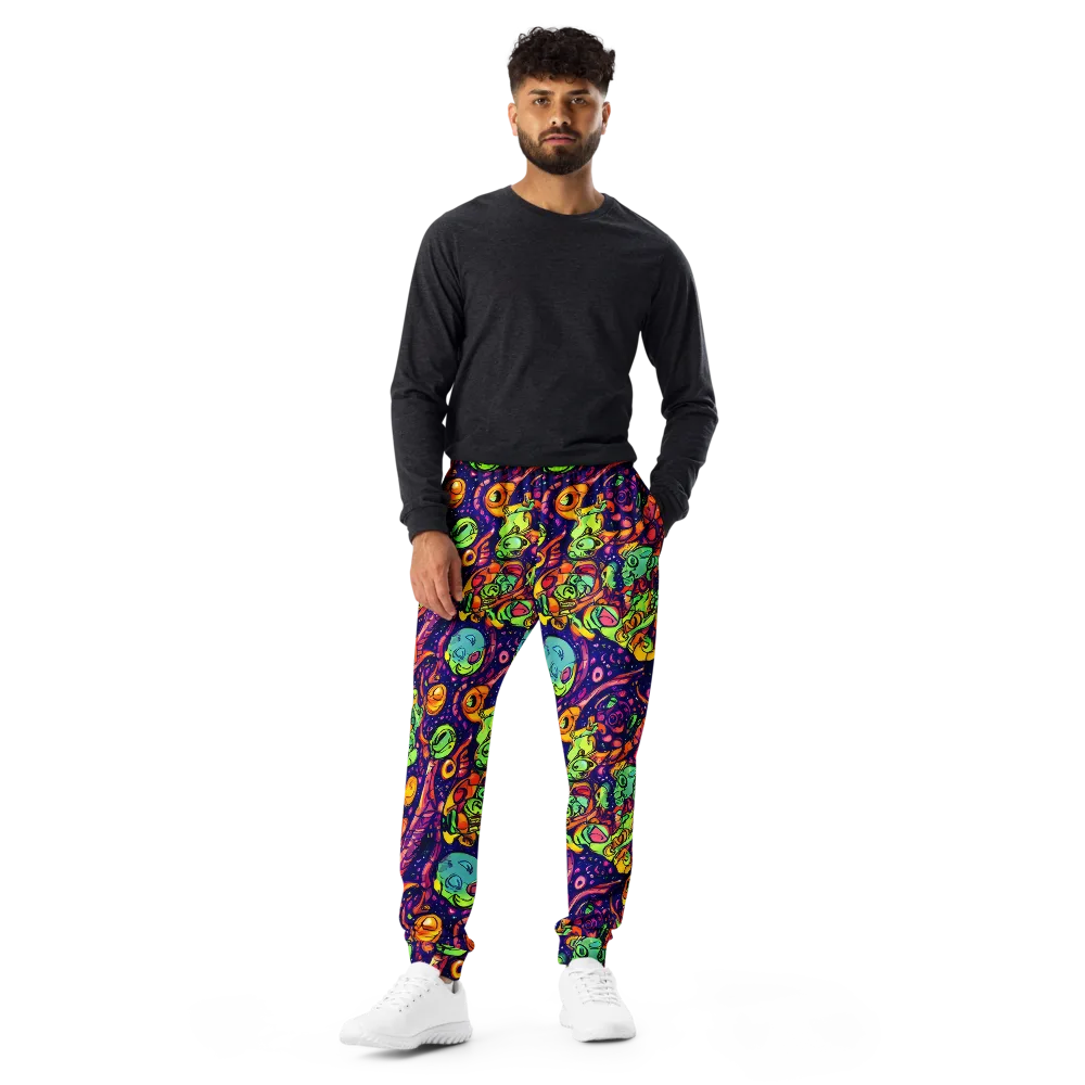 Cosmic Critter Riot on Men's Joggers — Front