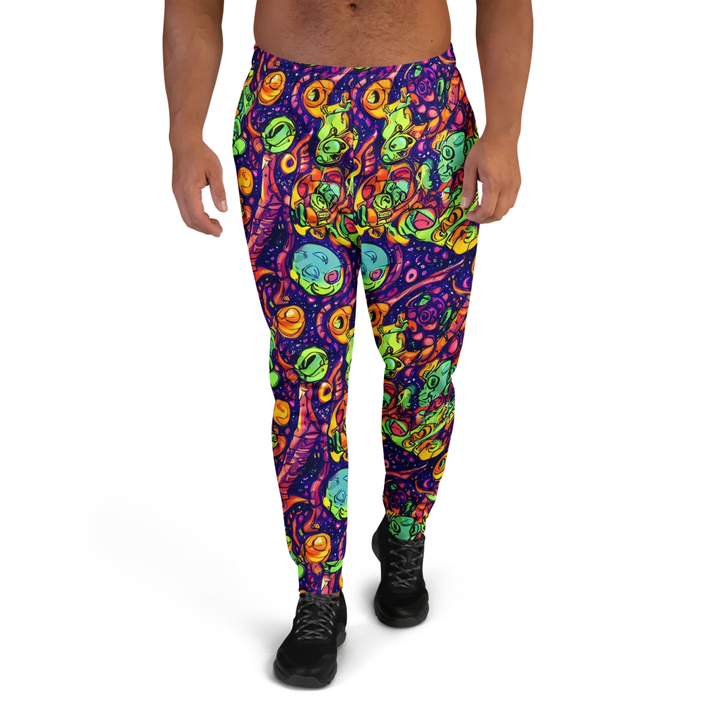 Cosmic Critter Riot on Men's Joggers — Front