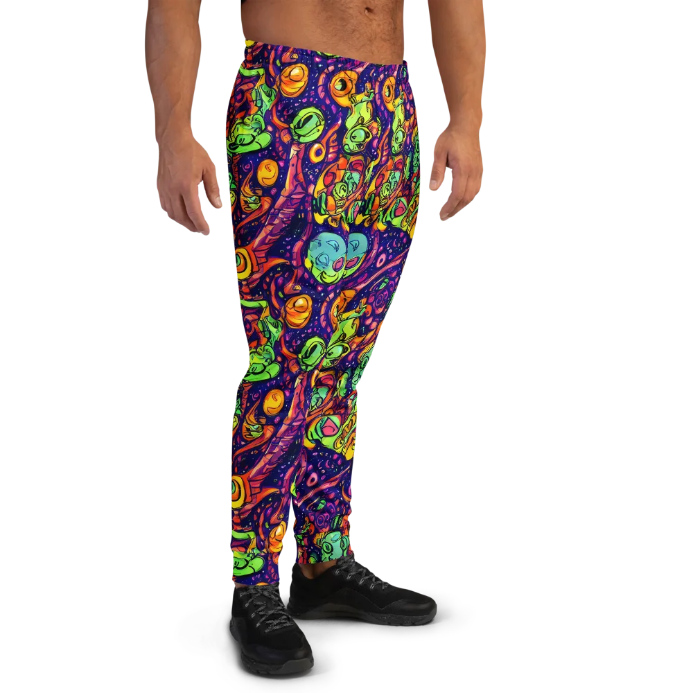 Cosmic Critter Riot on Men's Joggers — Right