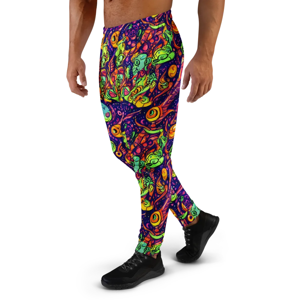 Cosmic Critter Riot on Men's Joggers — Left
