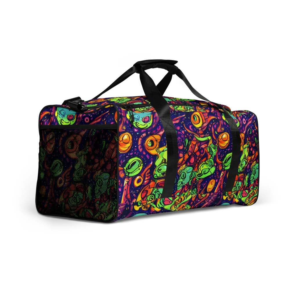 Cosmic Critter Riot on Duffle Bag — Right Front