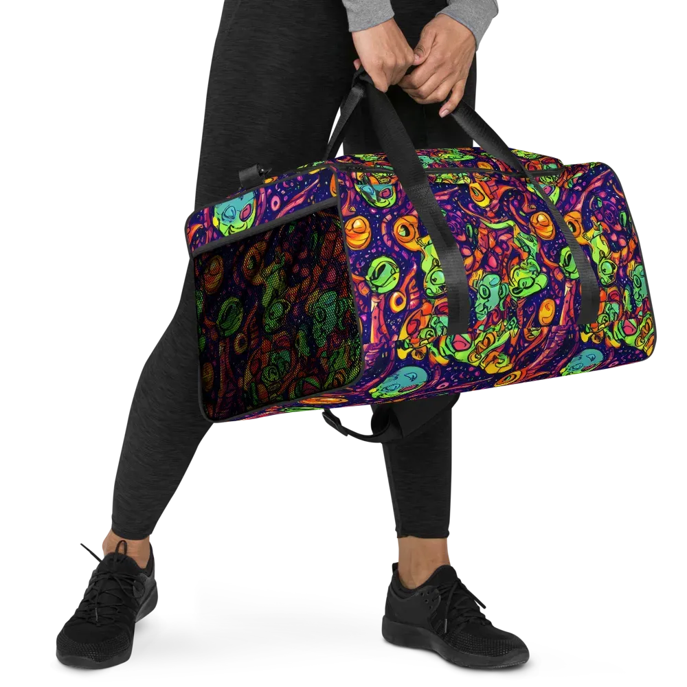 Cosmic Critter Riot on Duffle Bag — Right Front