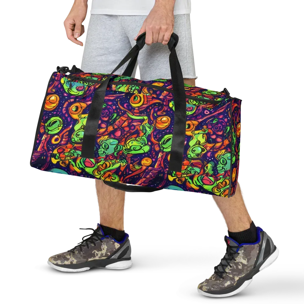 Cosmic Critter Riot on Duffle Bag — Front