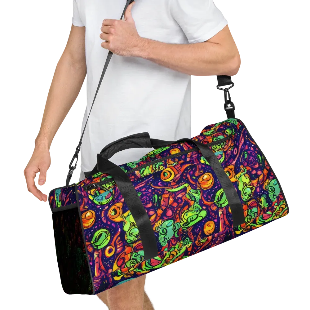 Cosmic Critter Riot on Duffle Bag — Right Front