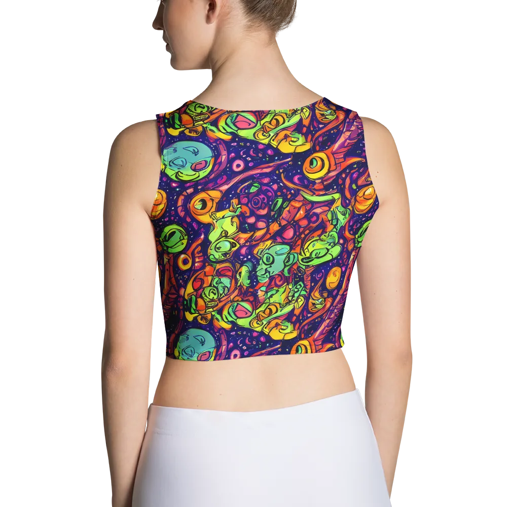 Cosmic Critter Riot on Crop Top — Back