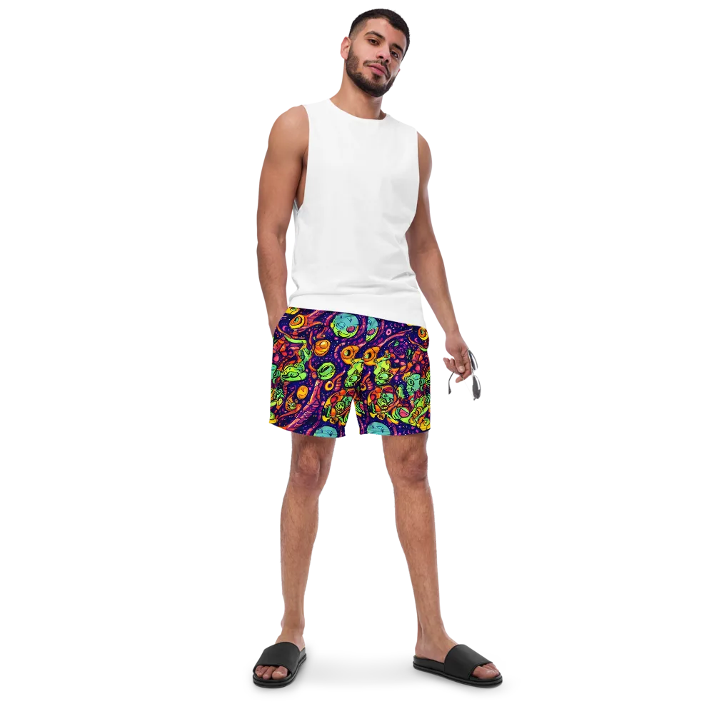 Cosmic Critter Riot on Swim Trunks — Front