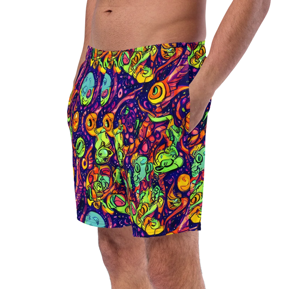 Cosmic Critter Riot on Swim Trunks — Left Front