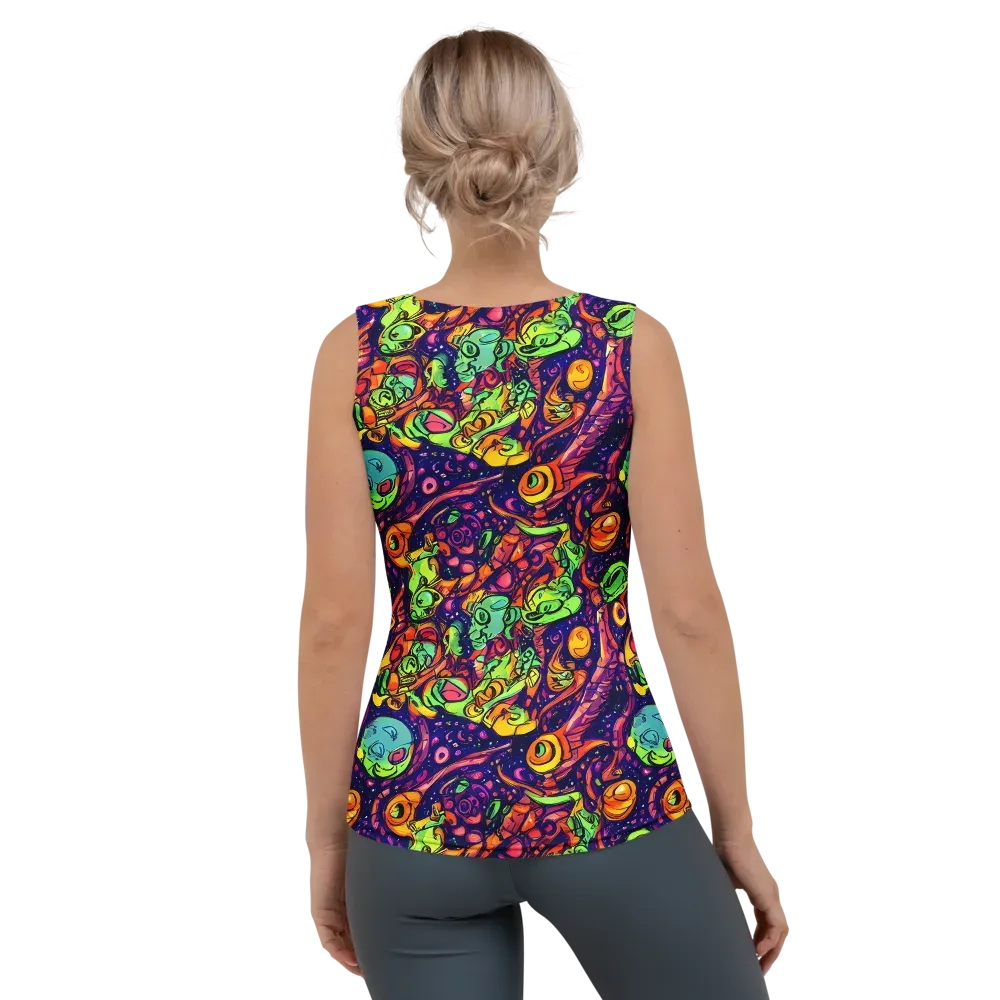 Cosmic Critter Riot on Women's Tank Top — Back