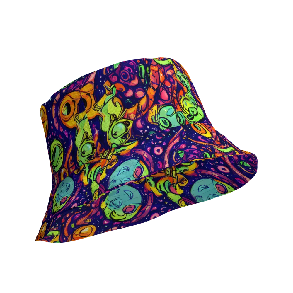 Cosmic Critter Riot on Reversible Bucket Hat — Product details Outside