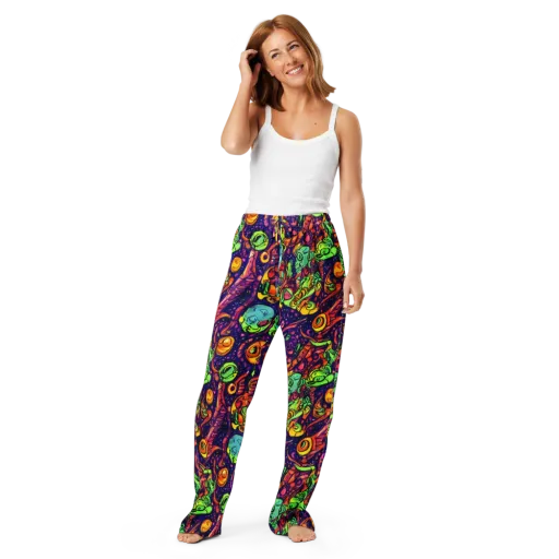 Cosmic Critter Riot on a Women's Pajama Pants