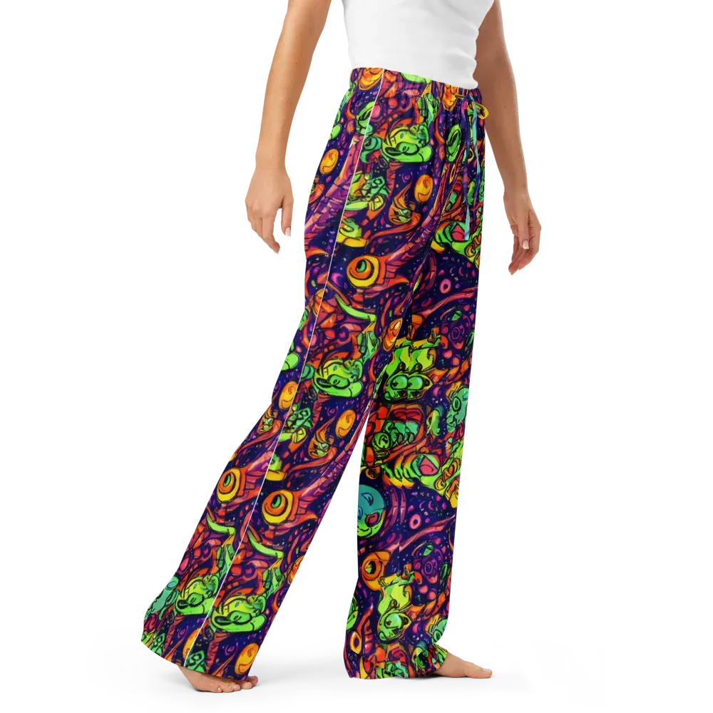 Cosmic Critter Riot on Women's Pajama Pants — Right Front