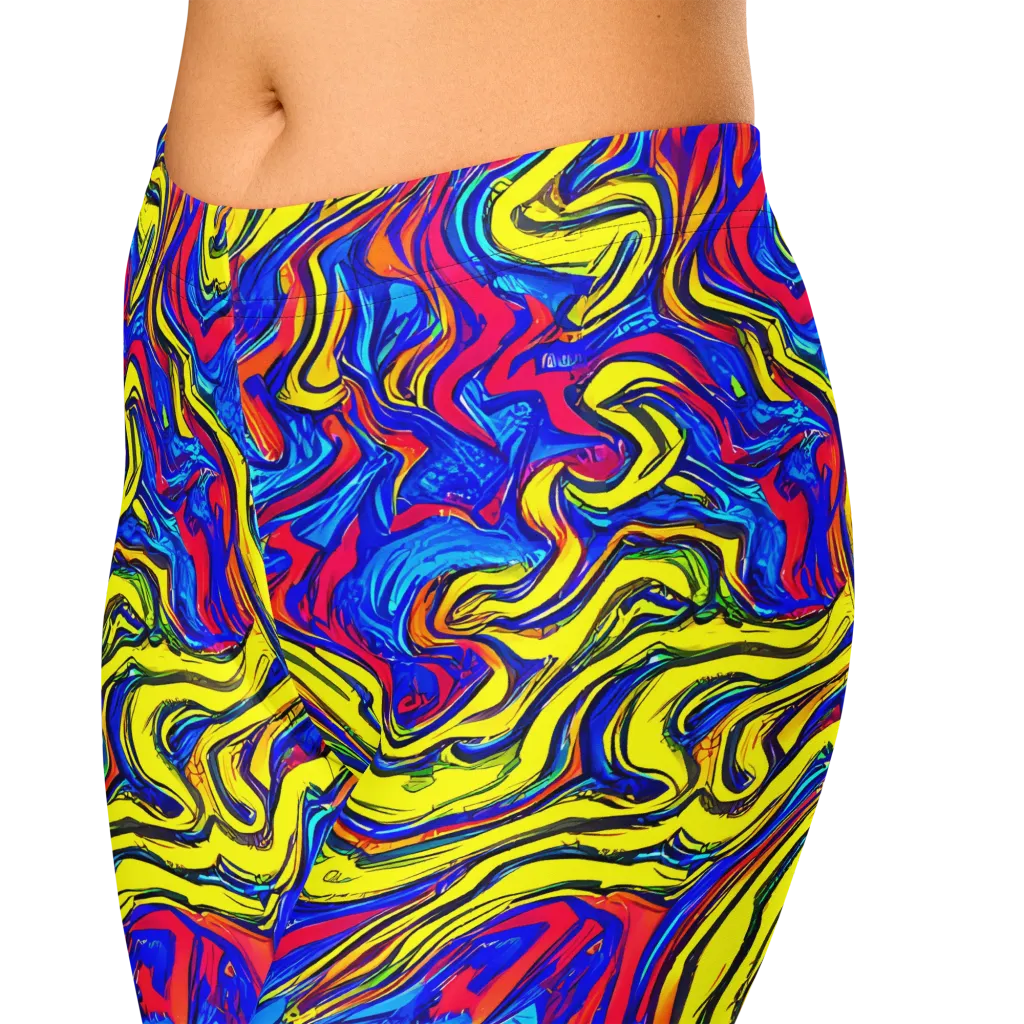 Electric Rhapsody on Capri Leggings — Zoomed-in