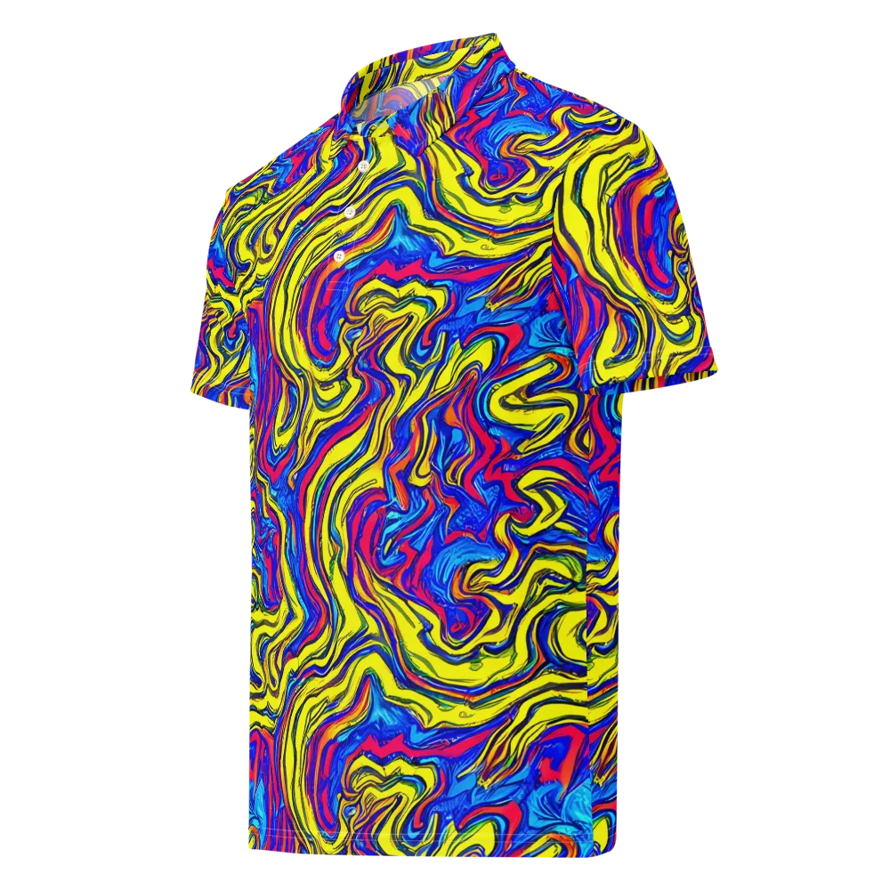 Electric Rhapsody on Men's Slim Fit Polo Shirt — Left Front