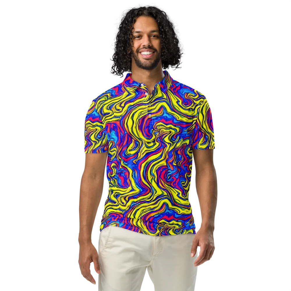 Electric Rhapsody on Men's Slim Fit Polo Shirt — Front