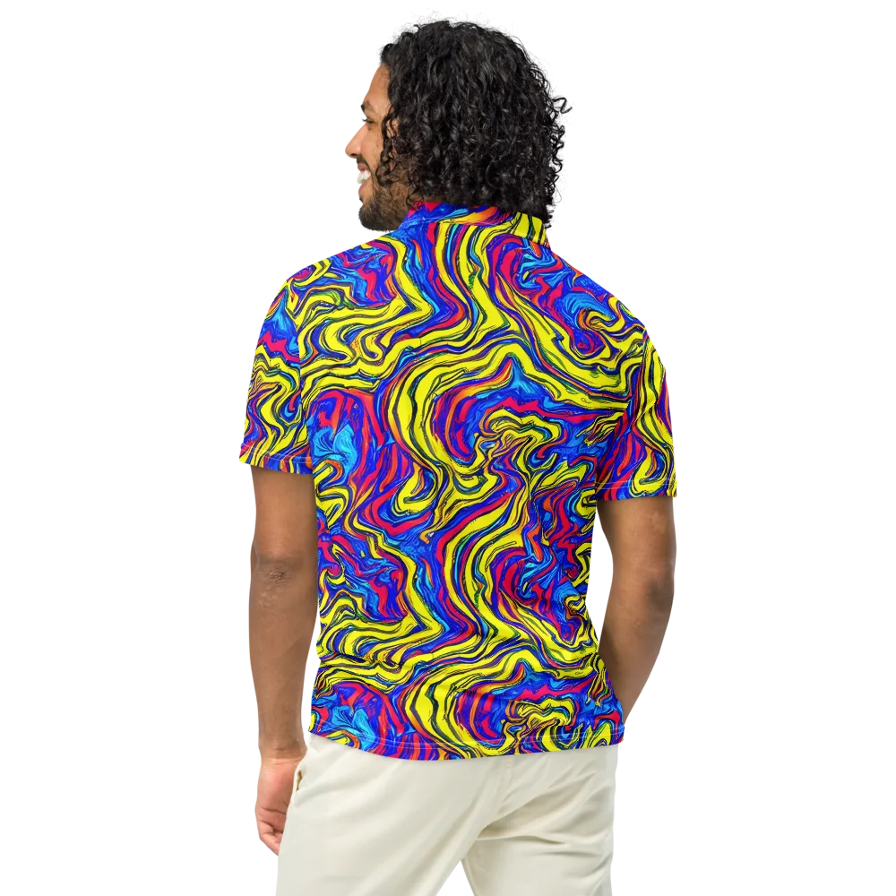 Electric Rhapsody on Men's Slim Fit Polo Shirt — Back