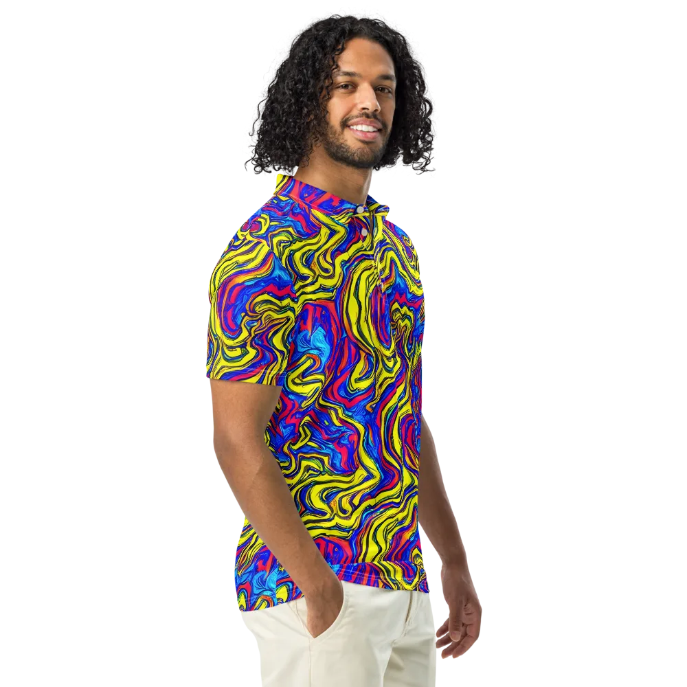 Electric Rhapsody on Men's Slim Fit Polo Shirt — Right Front